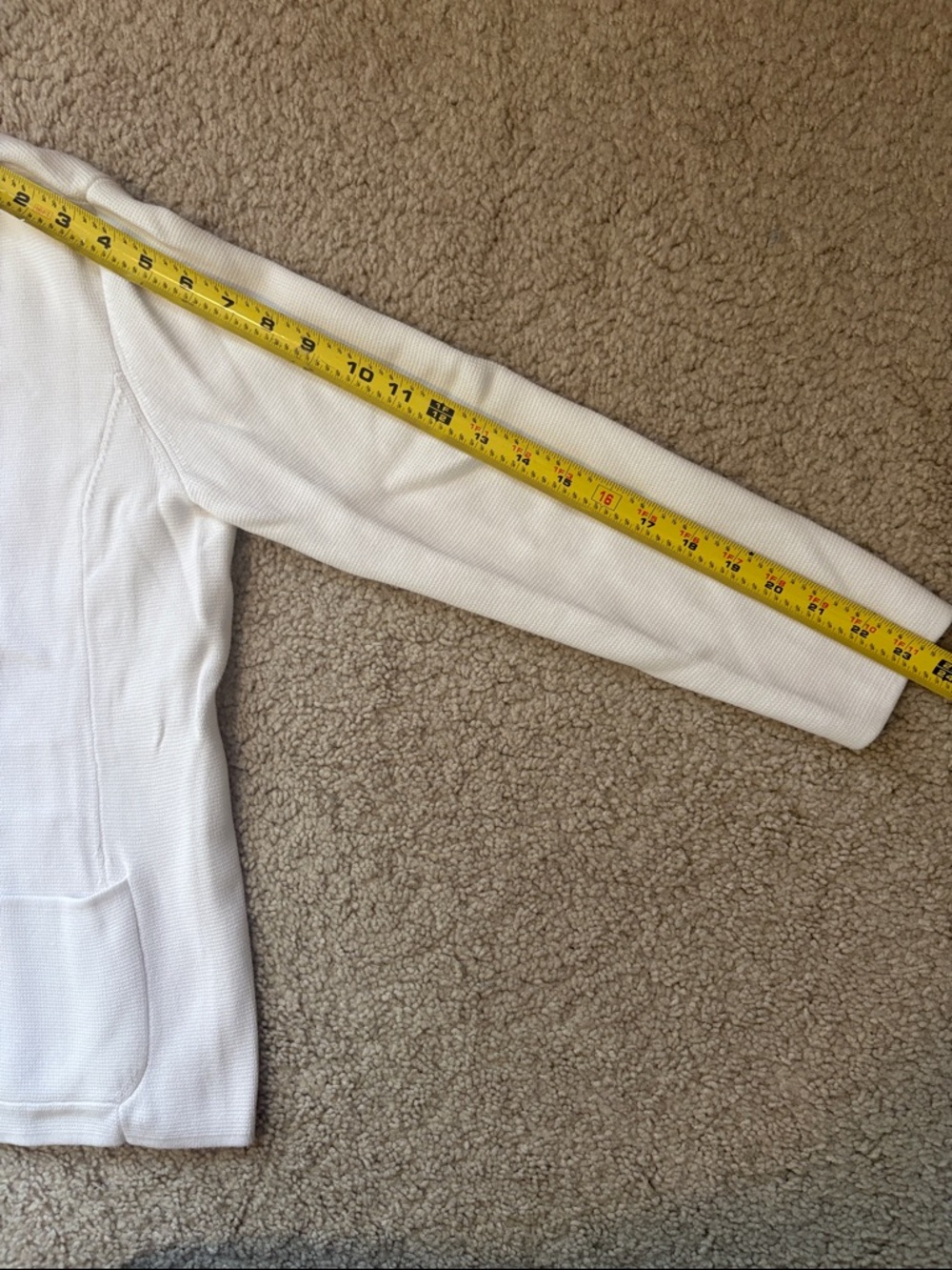 Talbots Ivory Ruffle Zip Front Cardigan - Picture 6 of 7